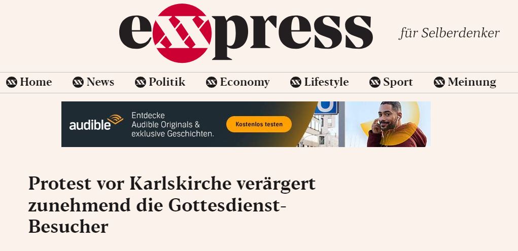 Exxpress.at berichtet über Aktion am Karlsplatz